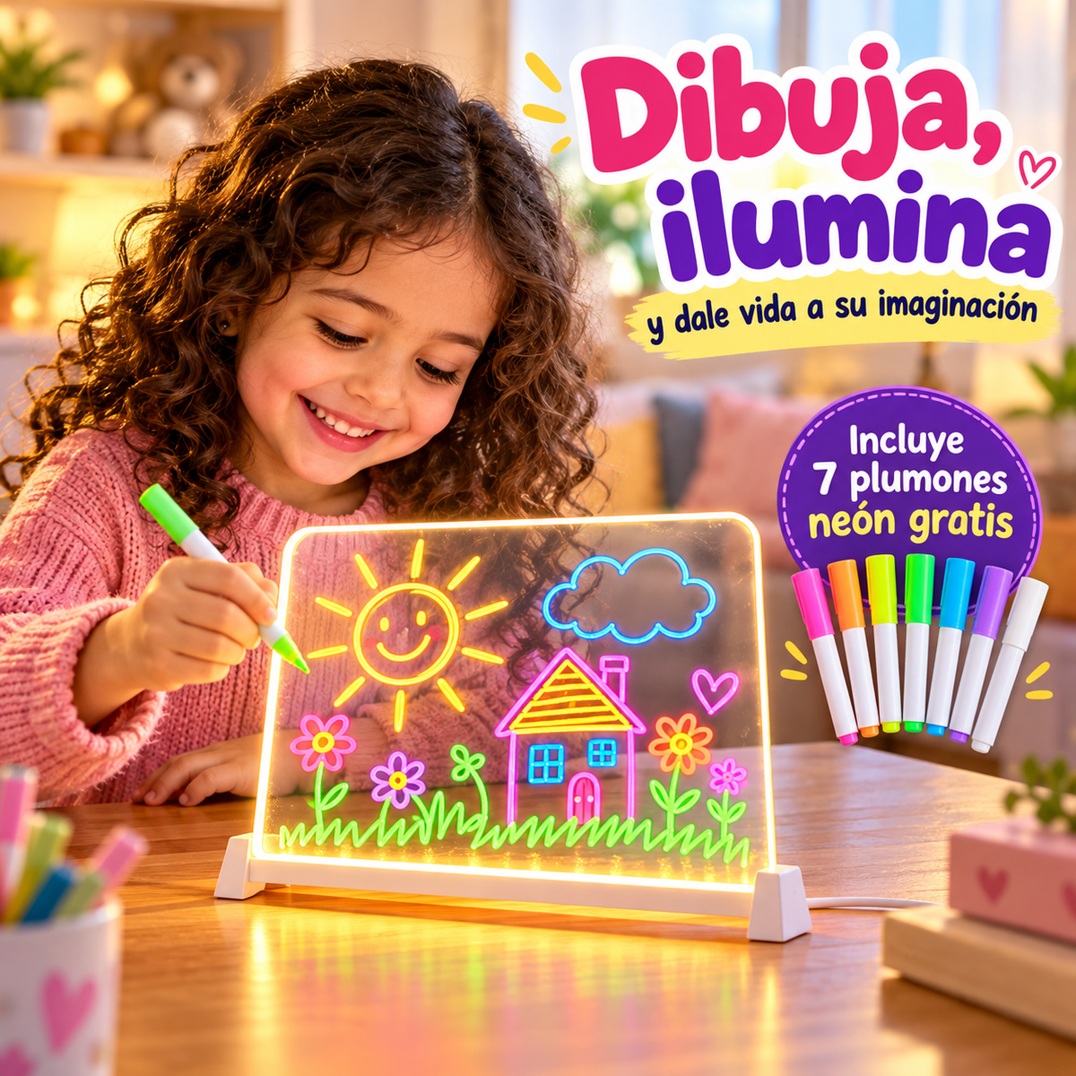 MagicDraw LED™ – Pizarra Mágica Luminosa ✨